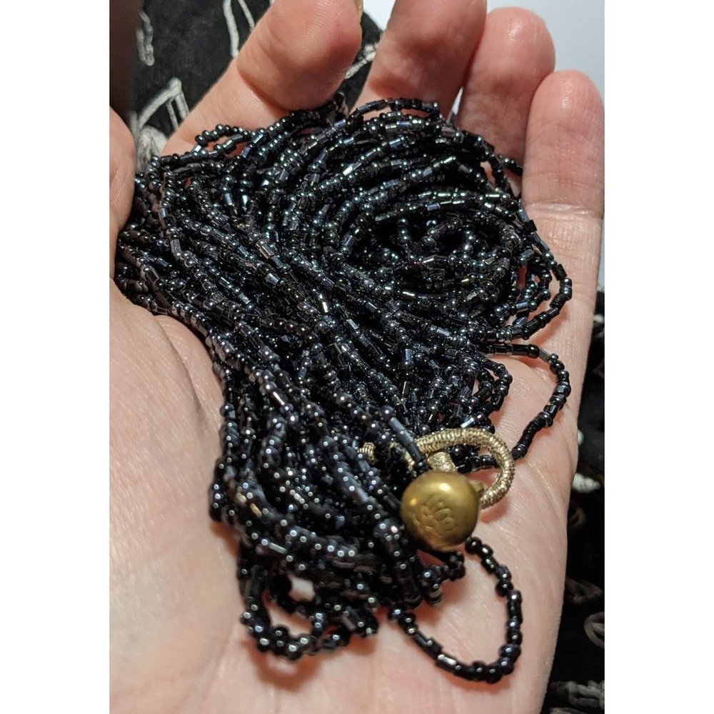 Black Glass Multistrand Necklace - Picture 5 of 6